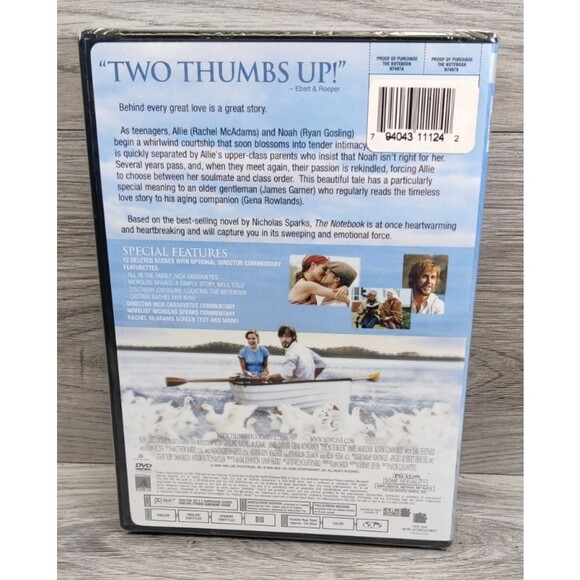 SEALED The Notebook DVD Movie Love Story with Ryan Gosling Rachel McAdams PG-13 - Picture 2 of 3